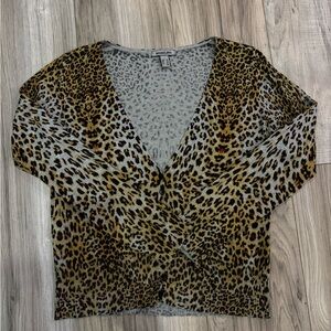 Animal Print V-Neck Women's Cardigan